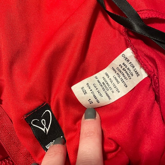 Floor length Red Lace Gown from Windsor - Picture 8 of 15